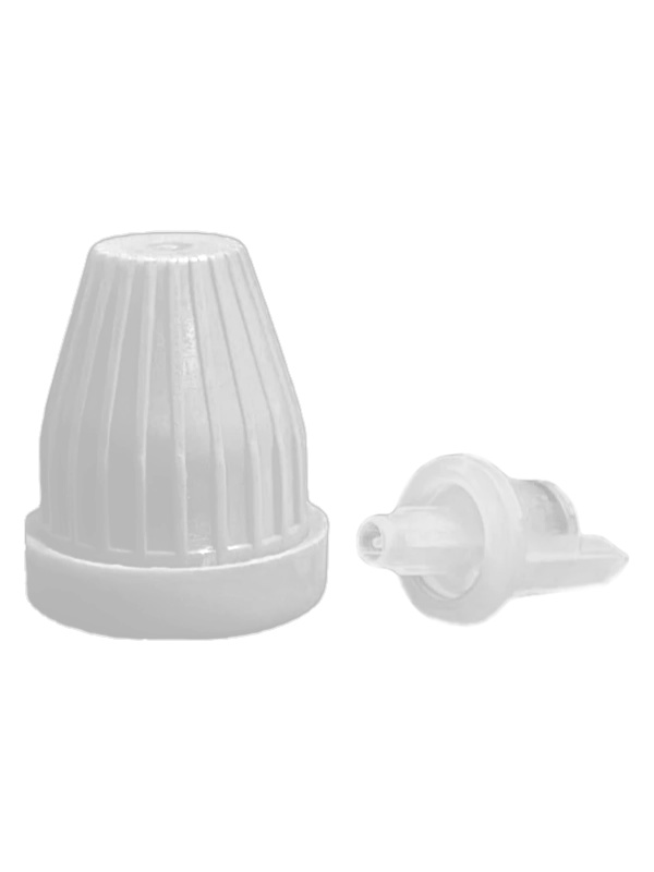 18MM - DWSI Cap - White-Dropper Cap with Small Hole Dropper Set